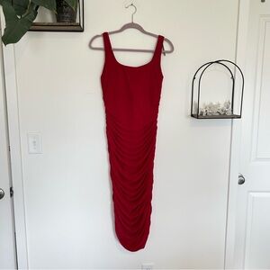 NWT Shapellx Pink Ruched Bodycon Sleeveless Midi Dress Size XL